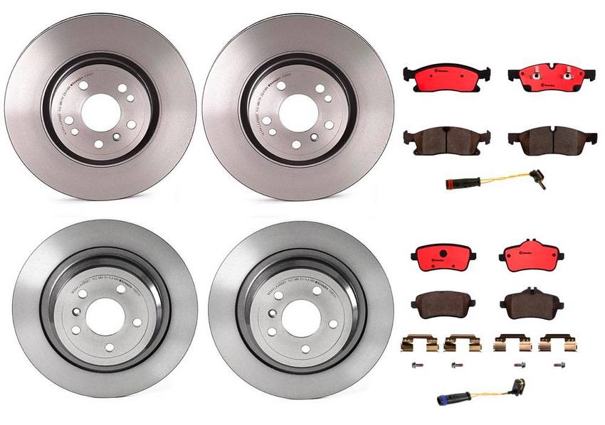 Mercedes Brakes Kit - Pads & Rotors Front and Rear (330mm/325mm) (Ceramic) 2115401717 - Brembo 1633218KIT